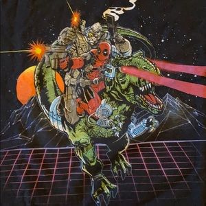 Cable & Deadpool T-Rex shirt